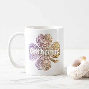 Glam Girly Gold Glitzer Lucky Closing Name Kaffeetasse