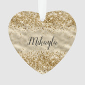 Glam Girly Gold Glitzer Sparkle Confetti Name Ornament (Vorderseite)