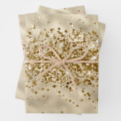 Glam Girly Gold Glitzy Glitzer Sparkle Confetti Geschenkpapier Set (Beispiel)