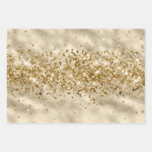 Glam Girly Gold Glitzy Glitzer Sparkle Confetti Geschenkpapier Set (Vorderseite)