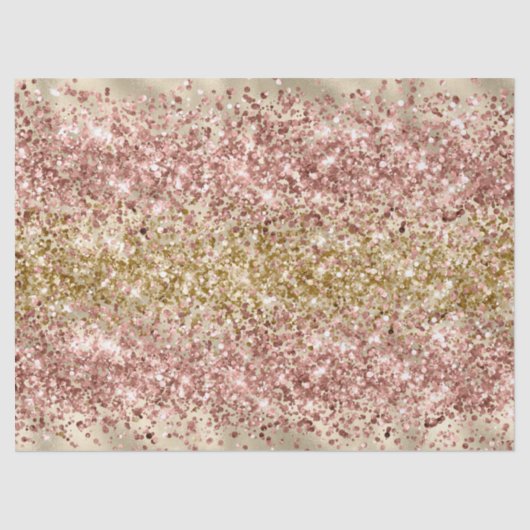 Glam Girly Gold Pink Glitzer Seidenpapier (Vorderseite)