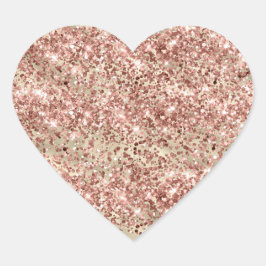 Glam Girly Gold Pink Glitzer Sparkle Confetti Herz-Aufkleber