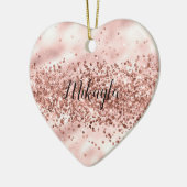 Glam Girly Pink Glitzer Glitzy Sparkle Confetti Keramik Ornament (Links)