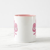 Glam Girly Pink Glitzer Lucky Clover Name Zweifarbige Tasse (Mittel)