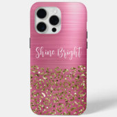 Glam Girly Pink Gold Leopard Case-Mate iPhone Hülle (Rückseite)