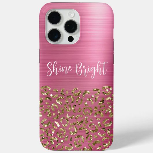 Glam Girly Pink Gold Leopard Case-Mate iPhone Hülle (Rückseite)