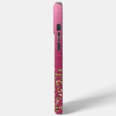 Glam Girly Pink Gold Leopard Case-Mate iPhone Hülle (Rückseite / Links)