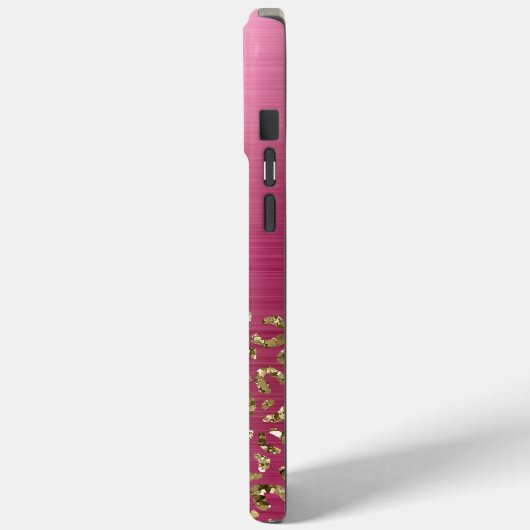Glam Girly Pink Gold Leopard Case-Mate iPhone Hülle (Rückseite / Links)