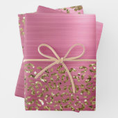 Glam Girly Pink Gold Leopard Geschenkpapier Set (Beispiel)