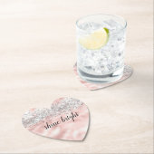 Glam Girly Pink Silver Glitzer Sparkle Confetti Untersetzer (Vor Ort)