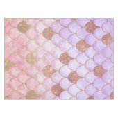 Glam Girly Rose Gold Glitzer Mermaid Scales Tischdecke (Vorderseite (Horizontal))