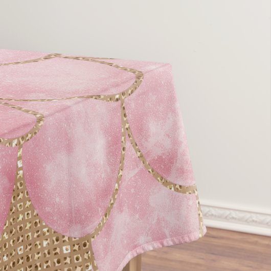 Glam Girly Rose Gold Glitzer Mermaid Scales Tischdecke (Beispiel)