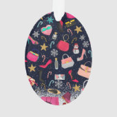 Glam Girly Shoes Purse Makeup Weihnachtsbaum Ornament (Rückseite)