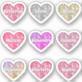 Glam Girly Sparkle Glitzer Hearts Names Pack Aufkleber (Vorderseite)