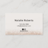 Glam Glam Glitzer Beauty Salon Schwarz Visitenkarte (Rückseite)