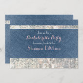 Glam Glamour Denim Sequins Glitz Party Einladung (Vorne/Hinten)