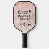 Glam Glit Rose Name Pickleball Schläger (Vorderseite)