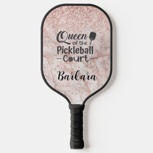 Glam Glit Rose Name Pickleball Schläger (Vorderseite)