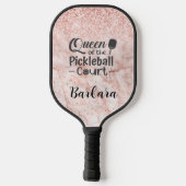 Glam Glit Rose Name Pickleball Schläger (Rückseite)