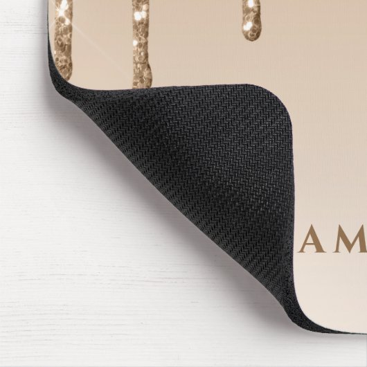 Glam Glitter drip girly personalized Mousepad (Ecke)