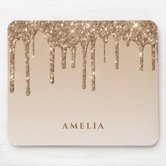Glam Glitter drip girly personalized Mousepad (Vorne)