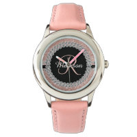 Glam Glitter Look Rose Gold Diamond Monogram 