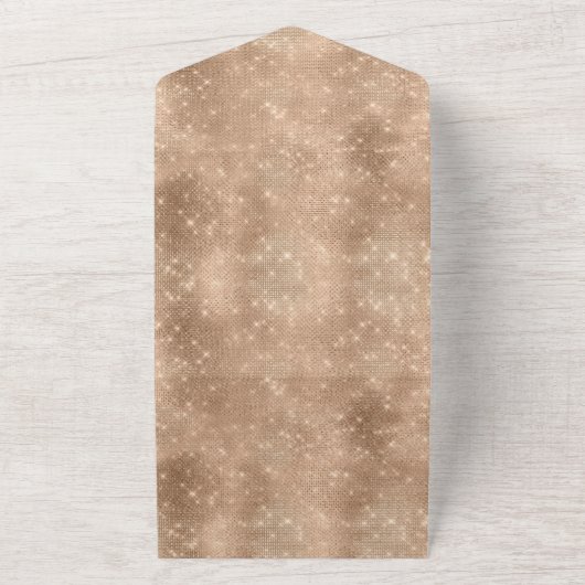 Glam Glitz Champagne Leopard All In One Einladung (Außenbereich)