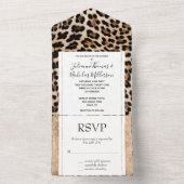 Glam Glitz Champagne Leopard All In One Einladung (Innen Boden)