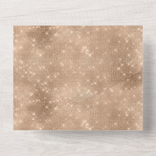 Glam Glitz Champagne Leopard All In One Einladung (Rückseite)