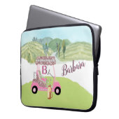 Glam Glitz Monogram Name Rose Gold Golf Cart Laptopschutzhülle (Vorderseite Links)