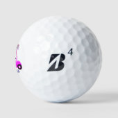 Glam Glitz Monogram Pink Lila Diamond Cart Golfball (Logo)
