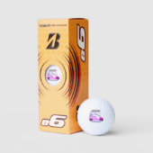 Glam Glitz Monogram Pink Lila Diamond Cart Golfball (Verpackungen)