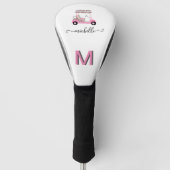 Glam Glitz Monogram Rose Gold Diamond Cart Golf Headcover (Vorderseite)