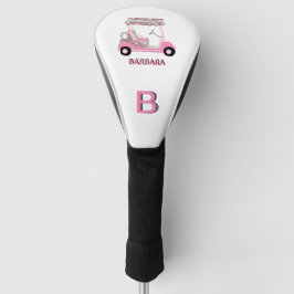 Glam Glitz Monogram Rose Gold Diamond Cart Golf Headcover