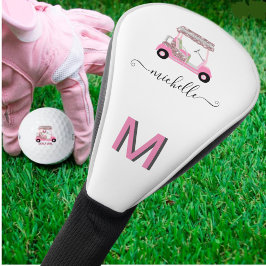 Glam Glitz Monogram Rose Gold Diamond Cart Golf Headcover