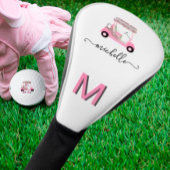 Glam Glitz Monogram Rose Gold Diamond Cart Golf Headcover