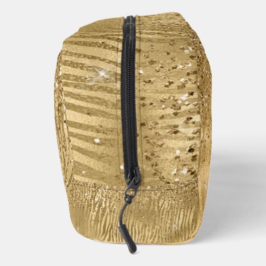 Glam Glitz Zebra Print Imitate Glitzer Waschbeutel (Rechts)