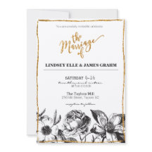 Glam Glitzer Black and White Floral Wedite