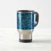 Glam Glitzer Blau Zebra Streifen Travel Mug Reisebecher (VorderseiteRechts)