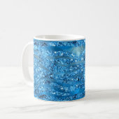 Glam Glitzer Blue Zebra Streifen Tasse (Vorderseite Links)