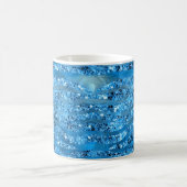 Glam Glitzer Blue Zebra Streifen Tasse (Mittel)