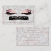 Glam Glitzer Eyelash Extensions Rose Gold Marble Visitenkarte (Vorne/Hinten)