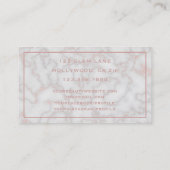 Glam Glitzer Eyelash Extensions Rose Gold Marble Visitenkarte (Rückseite)