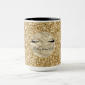 Glam Glitzer Girly Eyelashes personalisiert Tasse (Zentrum)