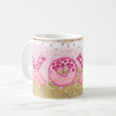 Glam Glitzer Gold Pink Luxe XOXO Valentine Kaffeetasse (Vorderseite Links)