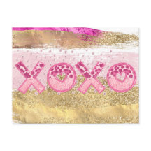 Glam Glitzer Gold Pink Luxe XOXO Valentinstag