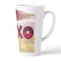 Glam Glitzer Gold Red Luxe XOXO Valentines