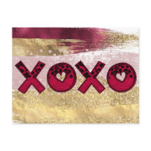 Glam Glitzer Gold Red Luxe XOXO Valentinstag Ho