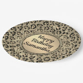 Glam Glitzer Leopard Druckplatte Pappteller (Schrägansicht)