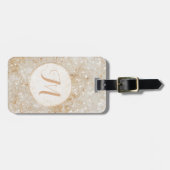 Glam Glitzer Monogram Gepäckanhänger (Vorderseite horizontal)